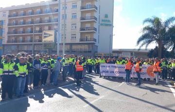 Trabajadores de Acerinox en una de las manifestaciones realizadas.
