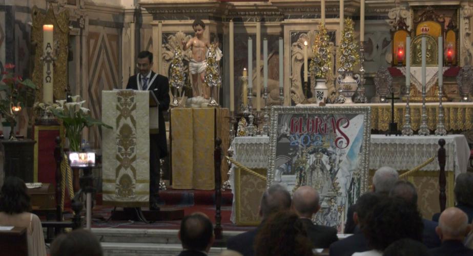 Juan Carlos Torrejón pronuncia su pregón de las Glorias en iglesia de Santo Domingo. 